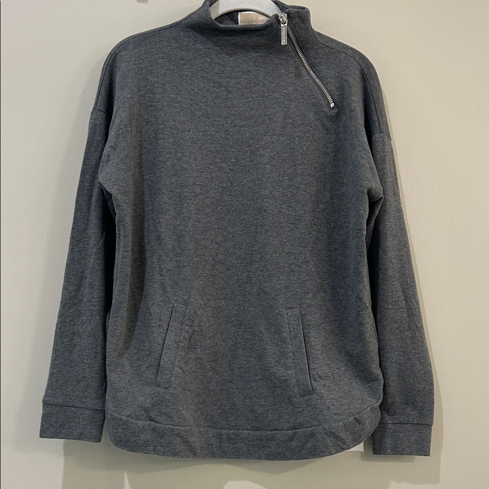 Michael Kors Gray Half-Zip Sweater